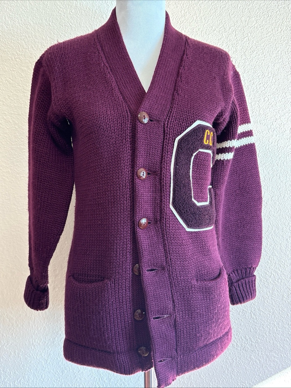 MINUTEMAN Fine Sportswear, 100% Virgin Wool authentic 1940s to 1950s Cardigan